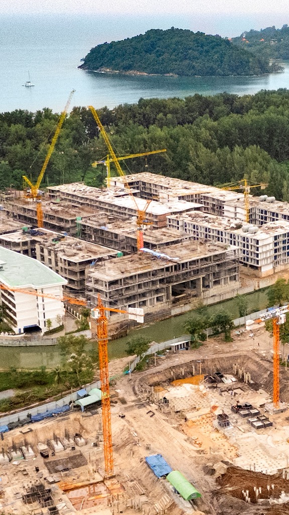 Progress remains consistent across all phases of the resort — with completed wall structures at Eden...